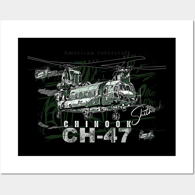 CH-47 Chinook helicopter Wall Art by aeroloversclothing